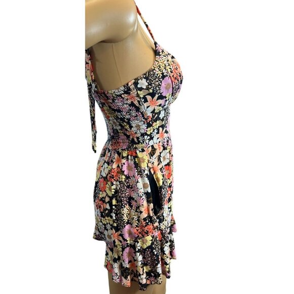 (5‎ for $25) Lily Rose Ruffled Flounce Romper in Black Floral Size XS - Picture 5 of 7